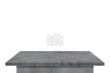 Empty concrete table top on vintage style for put object or product and decor on home, isolated on white background