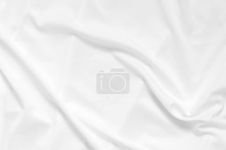 Soft focus white smooth ripple linen fabric texture background