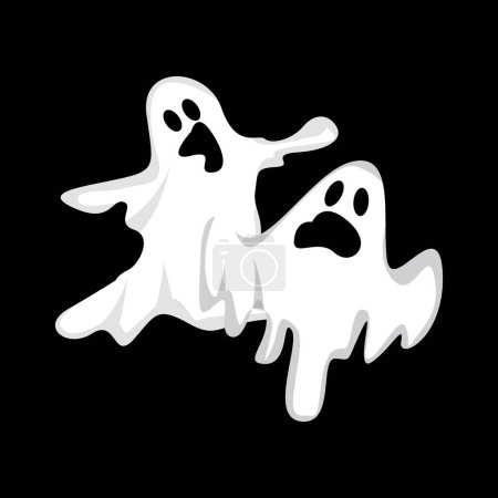 Geister-Logo-Design, Halloween-Ikone, Halloween-Kostümillustration, Feier-Banner-Vorlage