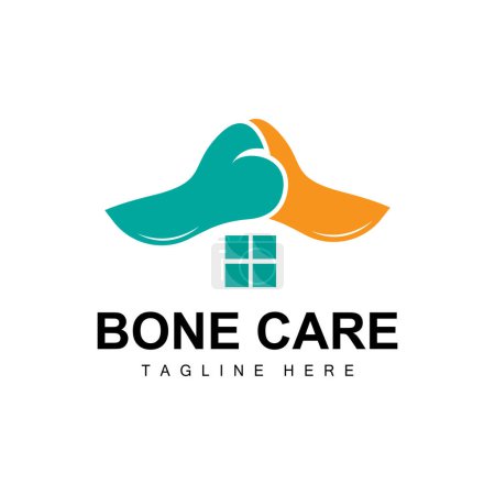 Illustration for Bone Care Logo, Body Health Vector, Design For Bone Health, Pharmacy, Hospital, Health Product Brand - Royalty Free Image
