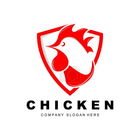 Chicken Logo, Farm Animal Vector, Design für Hühnerfarm, Fried Chicken Restaurant, Cafe