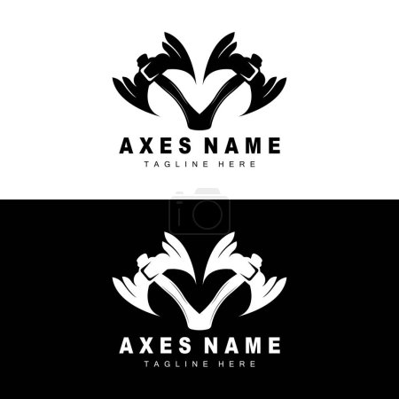 Illustration for Ax Logo Design, War Tool Illustration and Woodcutter Vector - Royalty Free Image