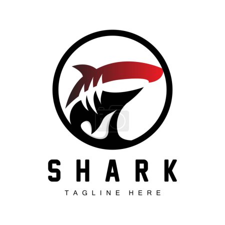 Illustration for Shark Logo, Wild Fish Vector Illustration, Ocean Predator, Product Brand Design Icon - Royalty Free Image