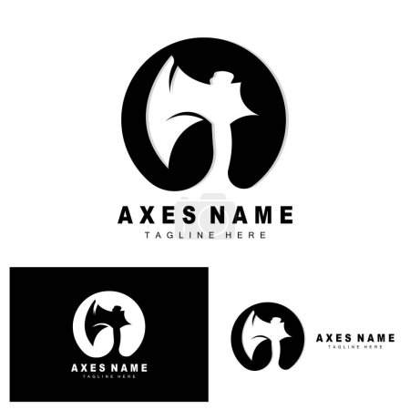 Ilustración de Ax Logo Design, War Tool Illustration and Woodcutter Vector - Imagen libre de derechos