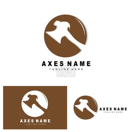 Illustration for Ax Logo Design, War Tool Illustration and Woodcutter Vector - Royalty Free Image