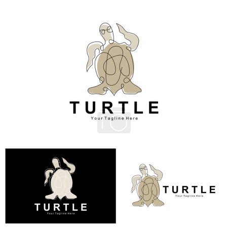 Ilustración de Sea Turtle Logo Design Protected Amphibian Marine Animal Icon Illustration, Vector Brand Corporate Identity - Imagen libre de derechos