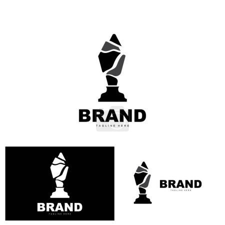 Ilustración de Diseño del logotipo del trofeo, Vector del trofeo del campeonato del ganador del premio, Marca del éxito - Imagen libre de derechos