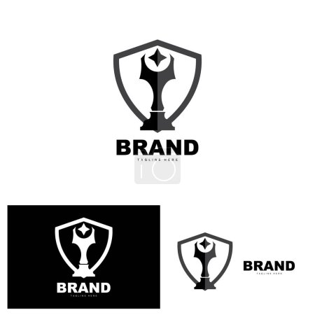 Ilustración de Diseño del logotipo del trofeo, Vector del trofeo del campeonato del ganador del premio, Marca del éxito - Imagen libre de derechos