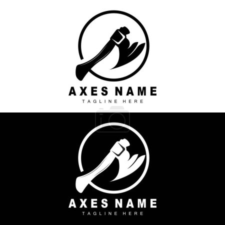 Ilustración de Ax Logo Design, War Tool Illustration and Woodcutter Vector - Imagen libre de derechos