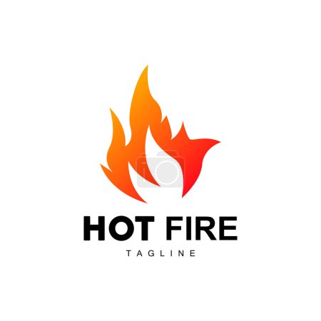 Téléchargez les illustrations : Logo de flamme chaude, vecteur de feu, conception abstraite d'icône de feu - en licence libre de droit
