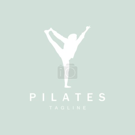 Ilustración de Pilates sitting pose logo icon symbol a calming yoga exercise that moves the whole body - Imagen libre de derechos