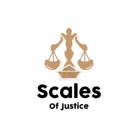 Illustration for Scales of Law Logo, Scales of Justice Vector, Simple Line Design, Icon Symbol Illustration - Royalty Free Image