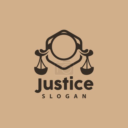 Illustration for Scales of Law Logo, Scales of Justice Vector, Simple Line Design, Icon Symbol Illustration - Royalty Free Image