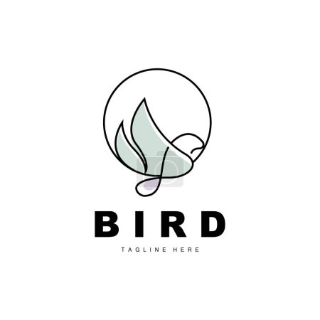 Vogellogo, Vogelflügel-Vektor, Minimalistisches Design, Für Produktbranding, Icon-Illustration für Vorlagen