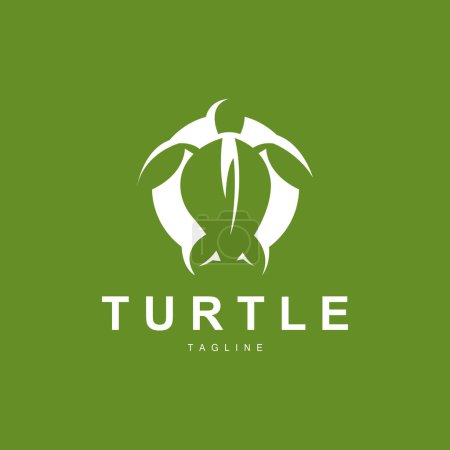 Téléchargez les illustrations : Sea Turtle Logo Design Protected Amphibian Marine Animal Icon Illustration, Vector Brand Corporate Identity - en licence libre de droit