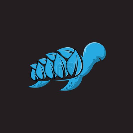 Ilustración de Sea Turtle Logo Design Protected Amphibian Marine Animal Icon Illustration, Vector Brand Corporate Identity - Imagen libre de derechos