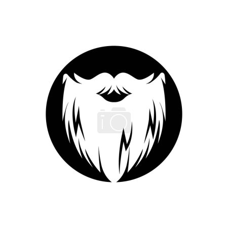 Illustration pour Conception de logo de barbe, Vecteur masculin d'apparence faciale, Pour Babershop, Cheveux, Apparence, Étiquette de marque - image libre de droit