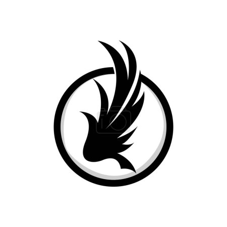 Téléchargez les illustrations : Conception de logo d'aile, Ailes de faucon aigle vecteur, Oiseau volant de beauté, Symbole d'illustration - en licence libre de droit