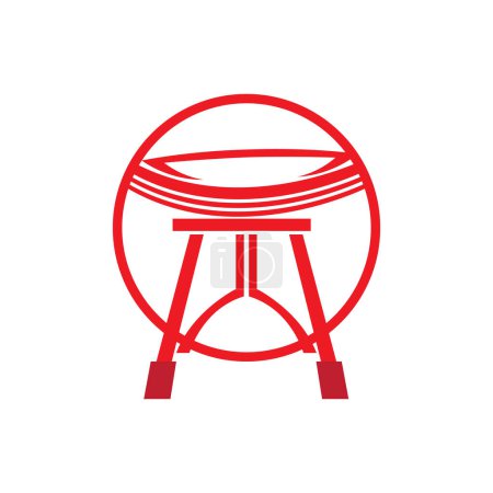 Ilustración de Logo de la puerta de Torii, Vector de icono de la puerta de historia japonesa, Ilustración china, Plantilla de marca de la compañía de diseño de madera - Imagen libre de derechos