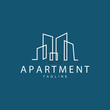 Illustration for Apartment Building Logo, Modern Design Style Line Vector Symbol Illustration Template - Royalty Free Image