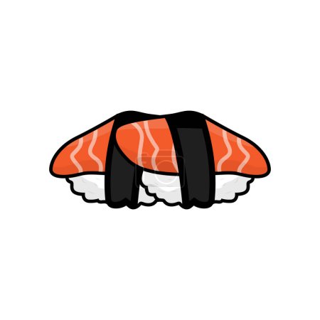 Téléchargez les illustrations : Conception alimentaire japonaise de logo Sushi, illustration vectorielle de modèle de symbole - en licence libre de droit