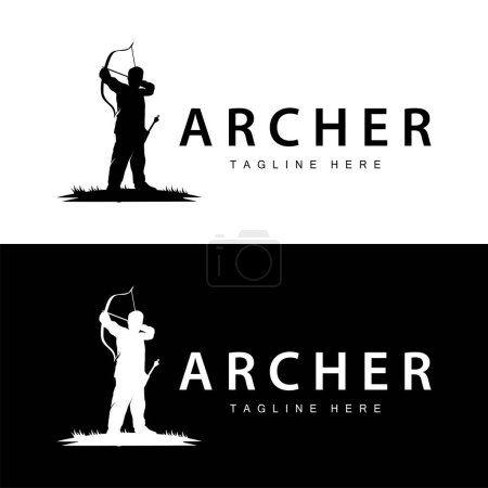 Archer logo vector vintage design old inspiration archer tool arrow template brand
