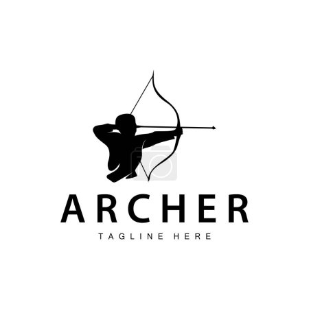 Illustration for Archer logo vector vintage design old inspiration archer tool arrow template brand - Royalty Free Image