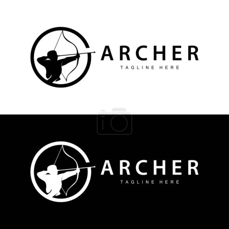 Archer logo vector vintage design old inspiration archer tool arrow template brand