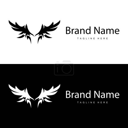 Diseño del logotipo del ala, Alas de halcón de águila vectorial, Pájaro volador de belleza, Símbolo de ilustración