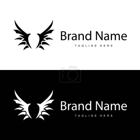 Diseño del logotipo del ala, Alas de halcón de águila vectorial, Pájaro volador de belleza, Símbolo de ilustración