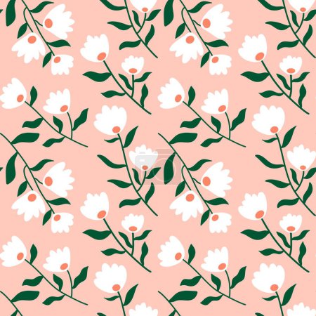 Photo for Abstract floral seamless flower stripes pattern for wrapping paper and linens and fabrics and clothes print and kids notebooks and packaging and kitchen textiles. High quality illustration - Royalty Free Image