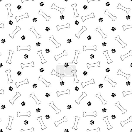 Foto de Cartoon animals seamless bones and dog pattern for wrapping paper and fabrics and linens and kids clothes print and shops packaging. High quality illustration - Imagen libre de derechos