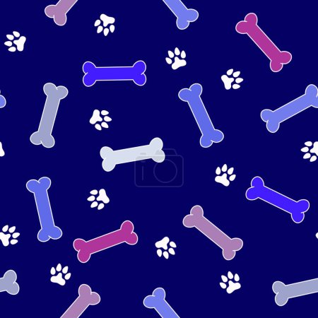 Foto de Cartoon animals seamless bones and dog pattern for wrapping paper and fabrics and linens and kids clothes print and shops packaging. High quality illustration - Imagen libre de derechos