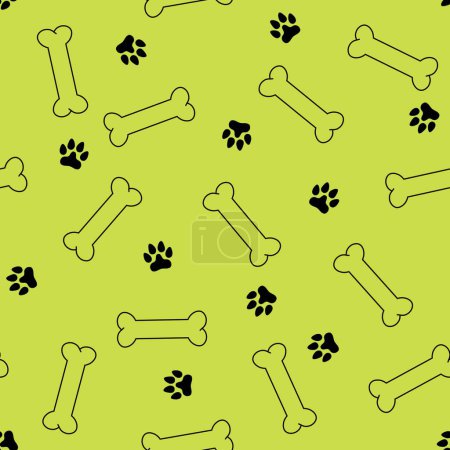 Dibujos animados animales huesos sin costura y patrón de perro para papel de envolver y telas y ropa de cama y ropa para niños impresión y tiendas de embalaje. ilustración de alta calidad
