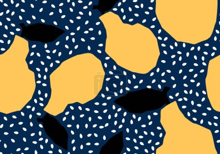 Abstract summer geometric fruit seamless cartoon pears pattern for fabrics and kids clothes print and packaging and linens and wrapping paper and kitchen textiles. High quality illustration