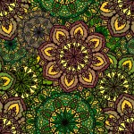 Abstract geometric floral seamless mandala pattern for fabrics and linens and wrapping paper and fashion textiles and party accessories and festive packaging and kids print. High quality illustration