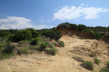 Téléchargez les photos : Dunes de sable sur l'île de Rab nature sauvage en Croatie Nature sauvage en Croatie lieux inaccessibles dunes de sable et escarpements - en image libre de droit