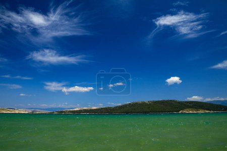 Photo for Blue Adriatic Sea coast on the island of Rab in Croati - Royalty Free Image