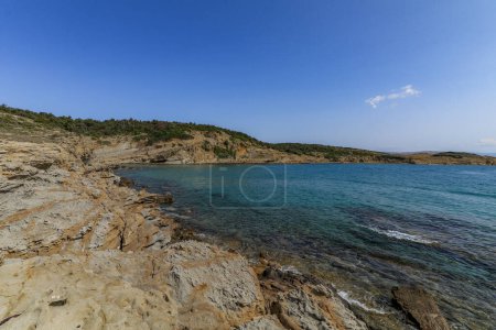 Photo for Pebble beach without people a place to relax Island Rab in Croati - Royalty Free Image