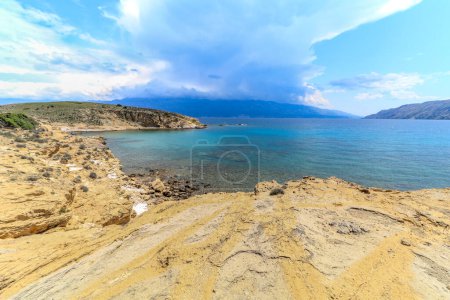 Photo for Abandoned rocky beach inaccessible to people on the island of Rab in Croatia - Royalty Free Image