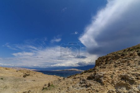 Photo for Abandoned rocky beach inaccessible to people on the island of Rab in Croatia - Royalty Free Image