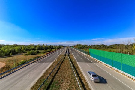 Photo for Amber Motorway in Poland, expressway, toll motorway in Poland Europ - Royalty Free Image