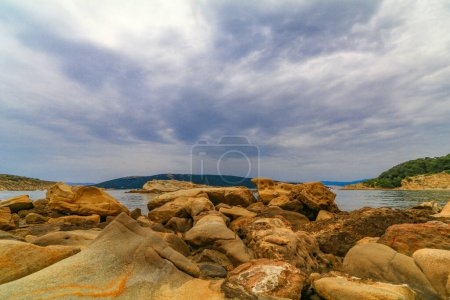 Téléchargez les photos : Shell sur des plages de sable fin sur l'île de Rab en Croatie Ville Lopar - en image libre de droit