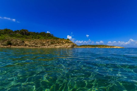 Sandy beaches on the island of Rab Sahara Beach crystal clear water of the Adriatic Sea in Croati