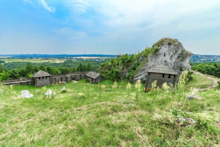 Medieval wooden defensive settlement in Birow Poland 