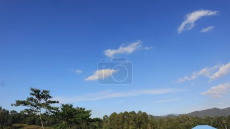 Schöne Naturlandschaft von Tana Toraja, Indonesien. Bäume und blauer Himmel. Tagesfoto