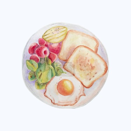 Veredeln Sie Ihre Menüs mit dieser handgezeichneten, köstlichen Frühstücksillustration. Download für Brot, Eier & mehr!