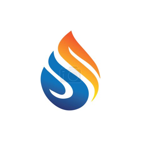 Ilustración de Logo simbólico Aquafire. El diseño combina maravillosamente las características contrastantes de estos dos elementos, creando un logotipo armonioso y visualmente llamativo. - Imagen libre de derechos