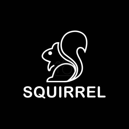 Photo for Minimalist Squirrel Emblem. The logo showcases an elegant and charming illustration of a squirrel, designed with minimalist and artistic lines. - Royalty Free Image