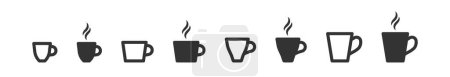 Illustration for Cup cofee icon. Silhouette tea cup symbol, espresso sign in vector flat style. - Royalty Free Image